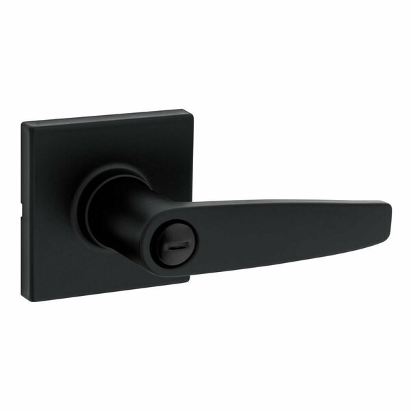 Safelock Winston Lever Square Rose Push Button Privacy Lock with RCAL Latch and RCS Strike Matte Black SL4000WISQT-514